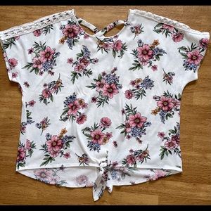 Floral print with front tie top